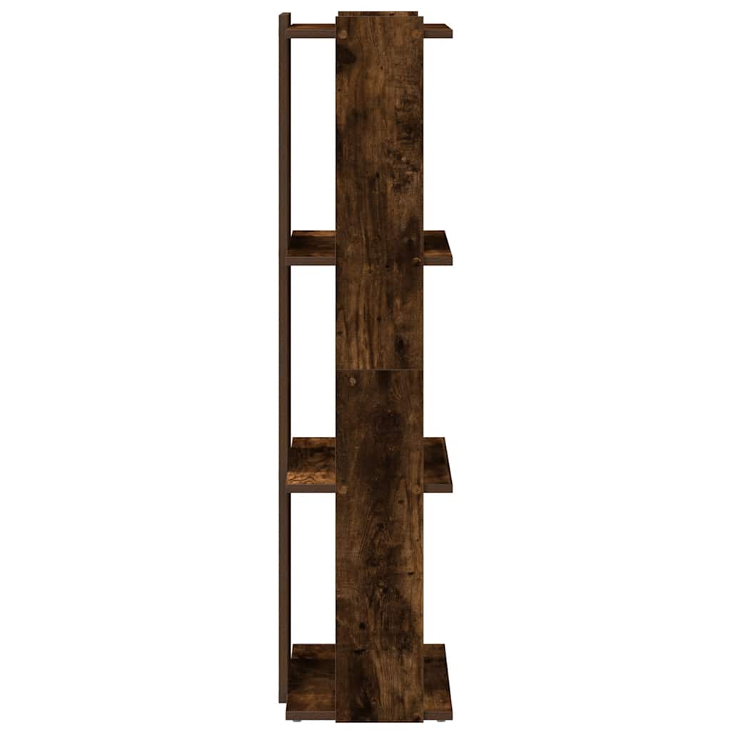 Bookcase 3-Tier Smoked Oak 60x30x120 cm Engineered Wood